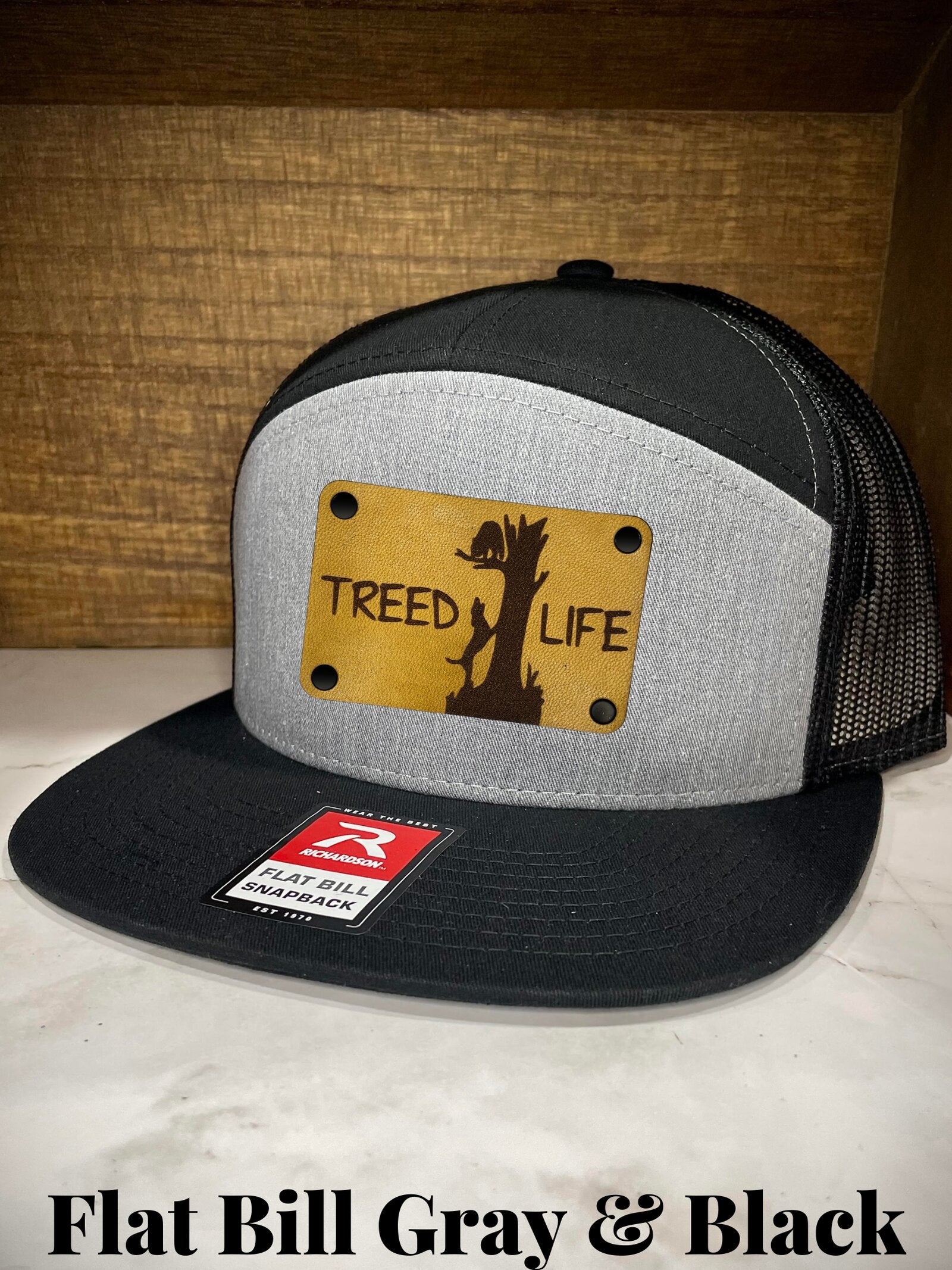 treed life coon hunting patch hat