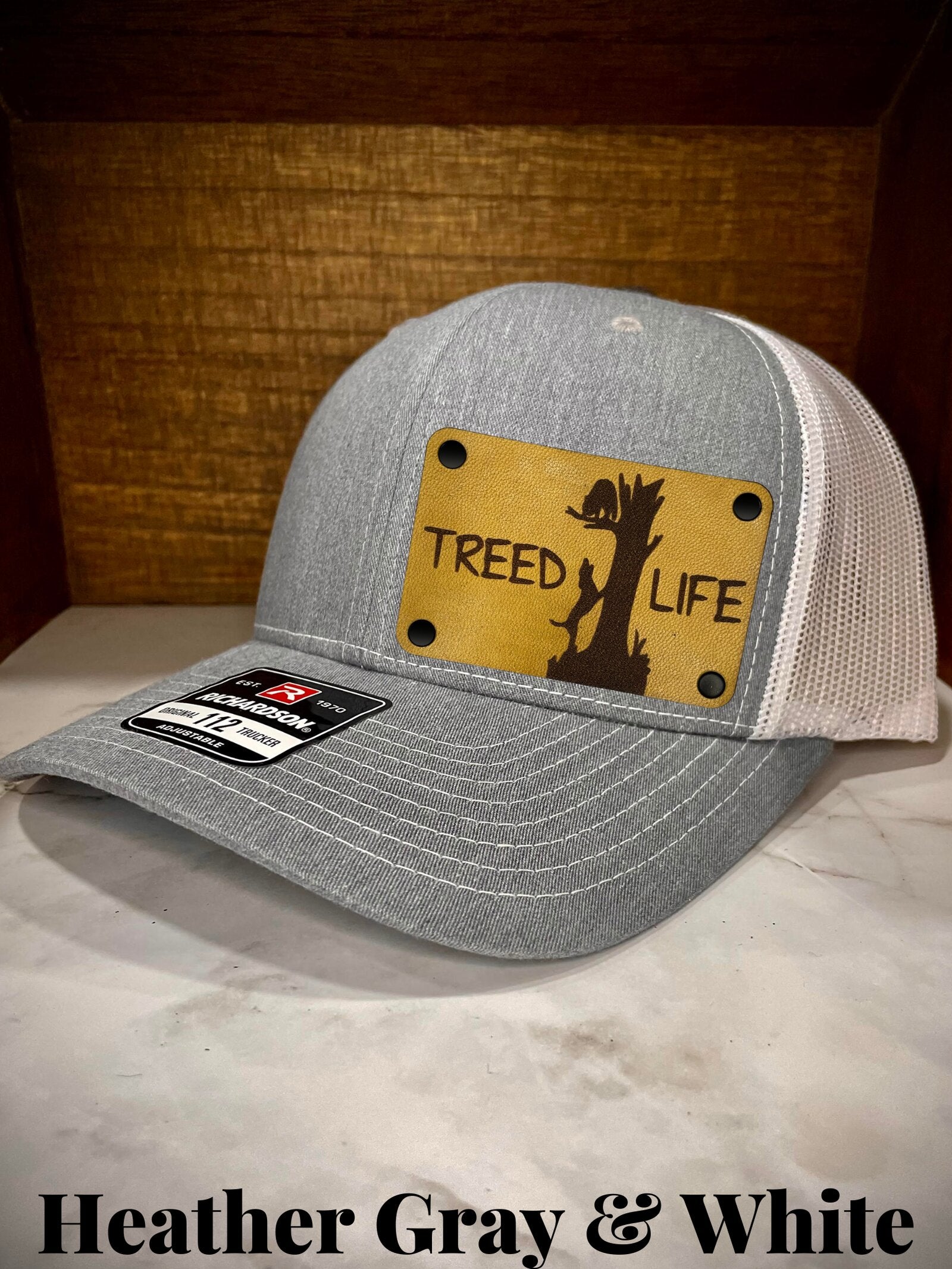 treed life coon hunting patch hat