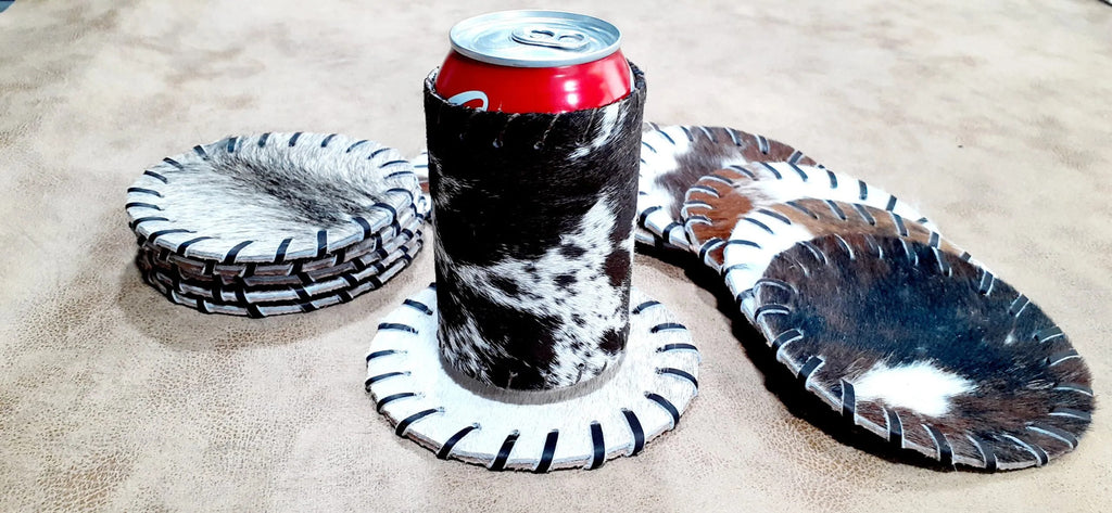 cowhide coasters