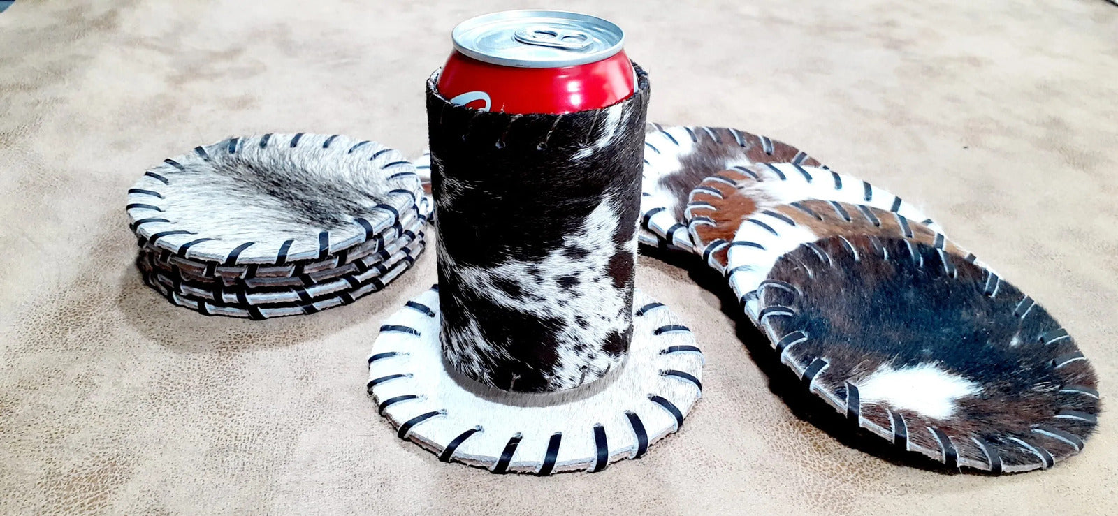 cowhide coasters