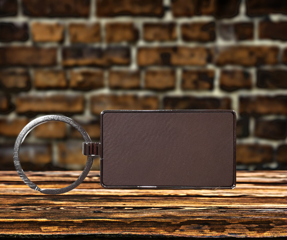 Leather & Chrome Custom Keychain
