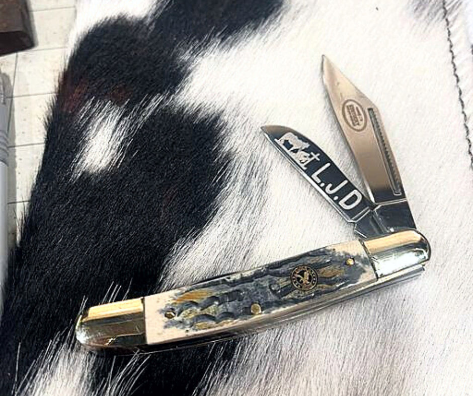 praying cowboy pocket knife