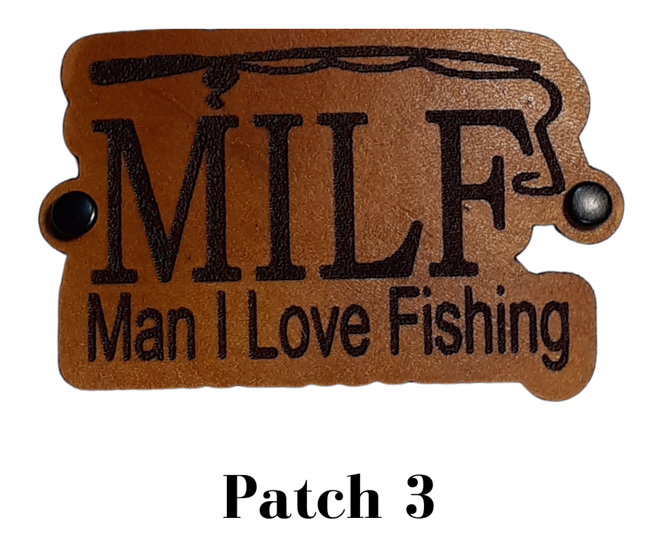 milf man I love to fish transparent patch