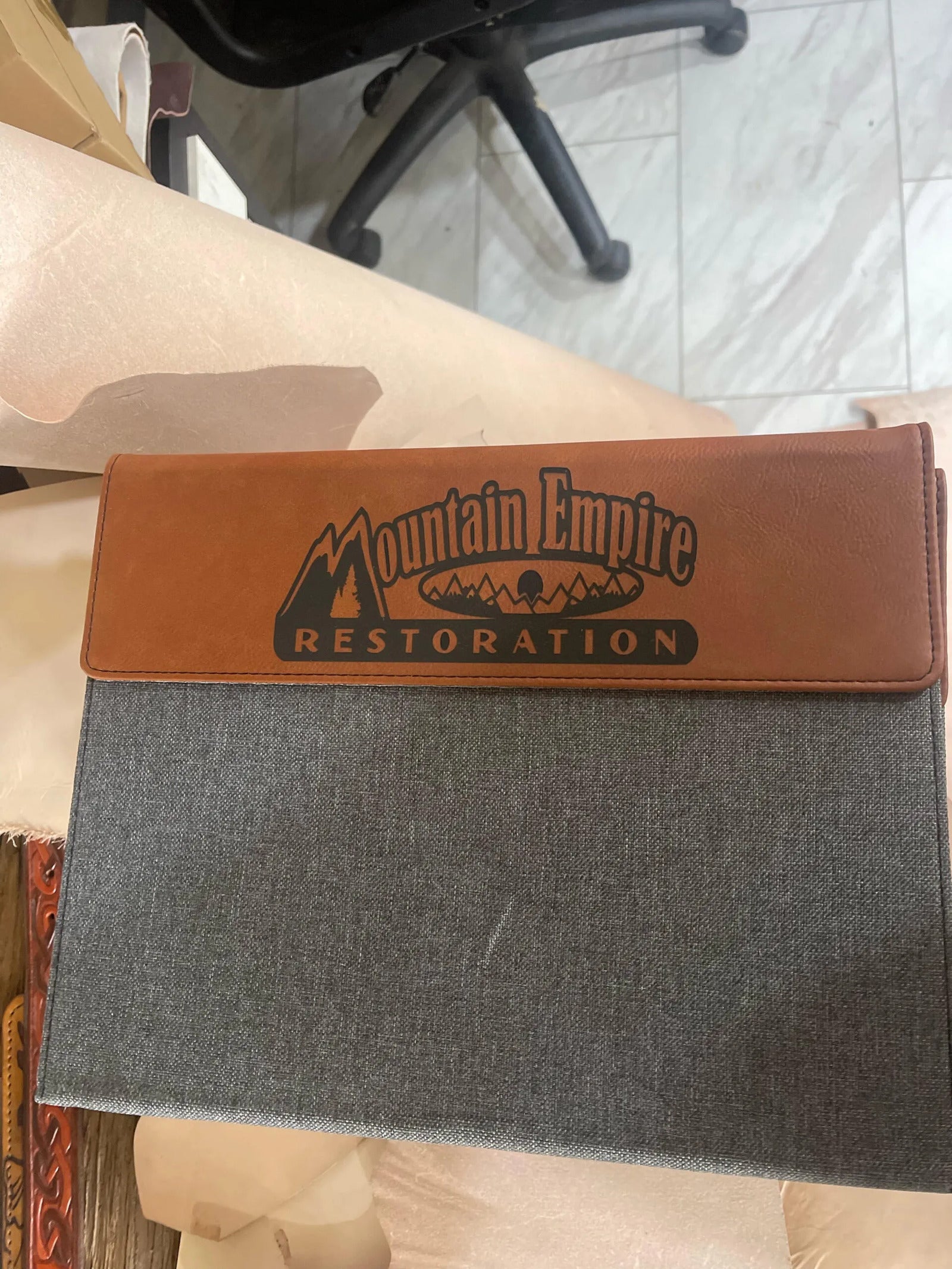 Single Open With Flap & Solid Leatherette Customizable Portfolios