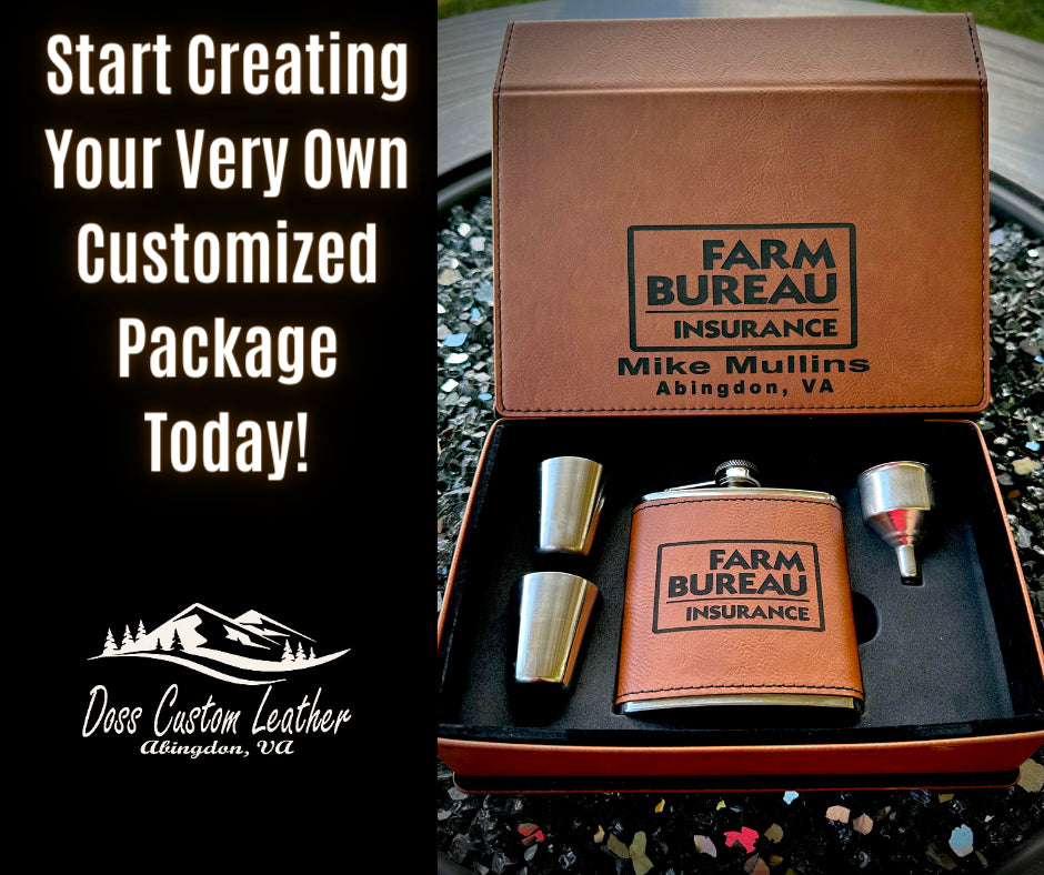 Leather Personalized Flask