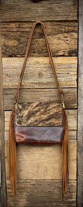 Cow Hide Cross Body With Fringe